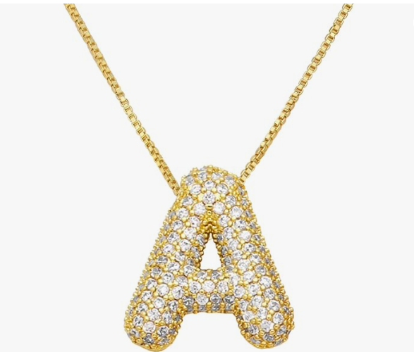 Big bubble initial necklace珠宝