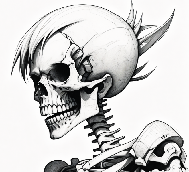 黑白骷髅插画