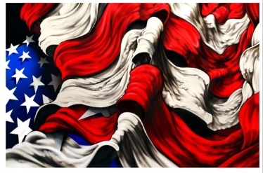  Emi 3D美国国旗插画