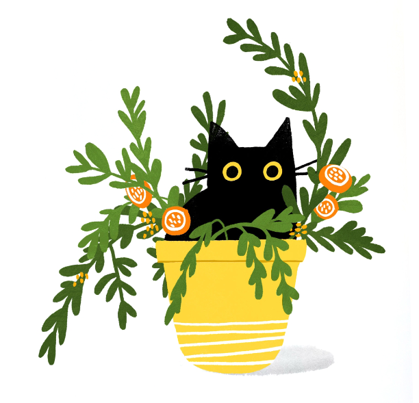  Leeza 黑猫插画